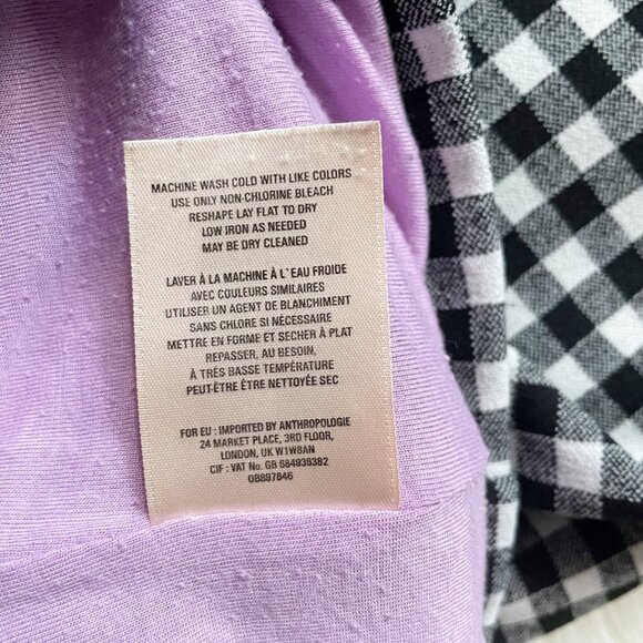 Anthropologie Maeve Black White Gingham Check Bow Waist Tie Pencil Skirt - Picture 6 of 6